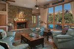 The living Room has great views of Sedona`s monolithic Red Rocks